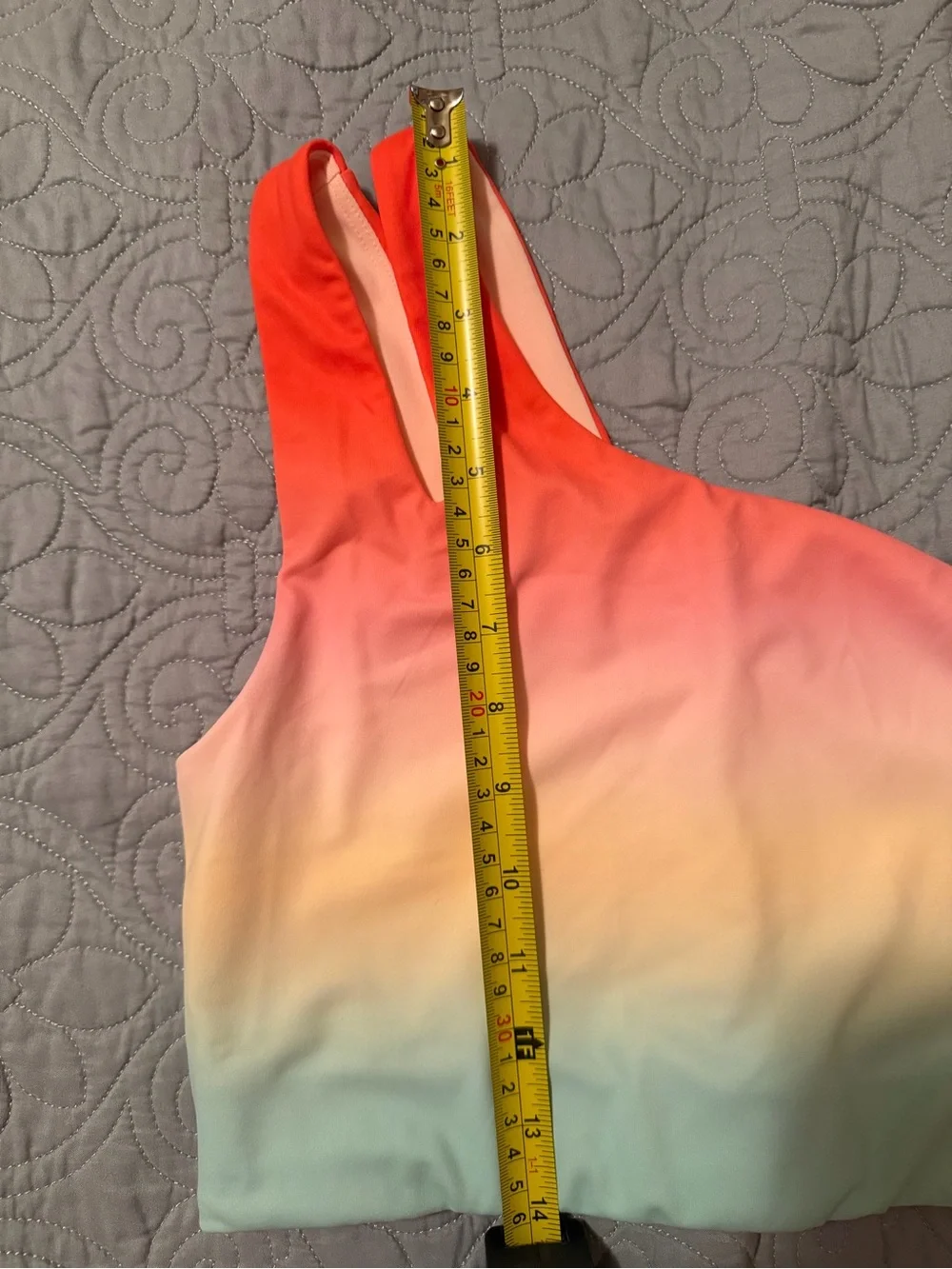 Fabletics Asymmetrical Double Strap Midi Bra Ombre All Day Size M NWT